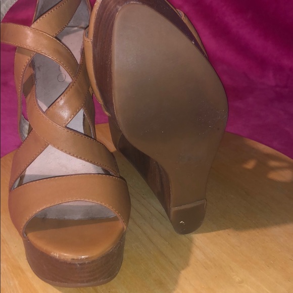 Aldo wedge sandals brown open toe - Picture 3 of 4